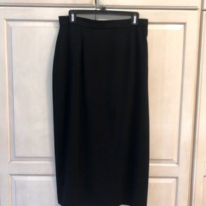 Ladies Black Midi Lined Skirt Size 12